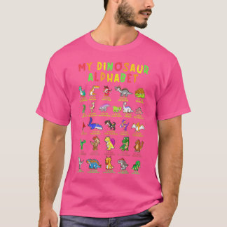 Dinosaur Alphabet Dino Abc För barn Boys Manar Kvi T Shirt