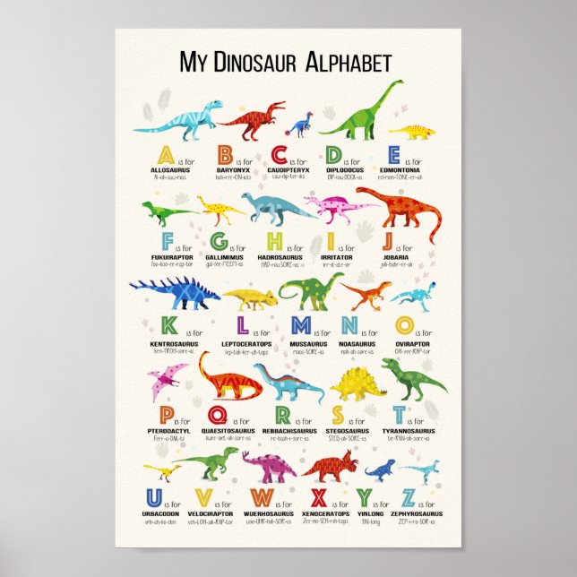 DINOSAUR ALPHABET POSTER (Framsidan)