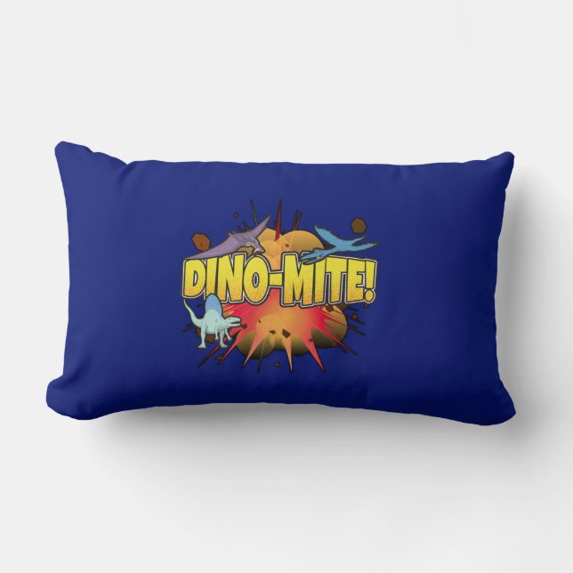Dinosaur Älskare Dynamite Dino-mite Pun Lumbarkudde (Framsida)