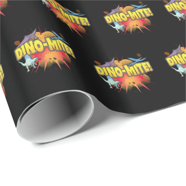 Dinosaur Älskare Dynamite Dino-mite Pun Presentpapper (Rullad Hörn)