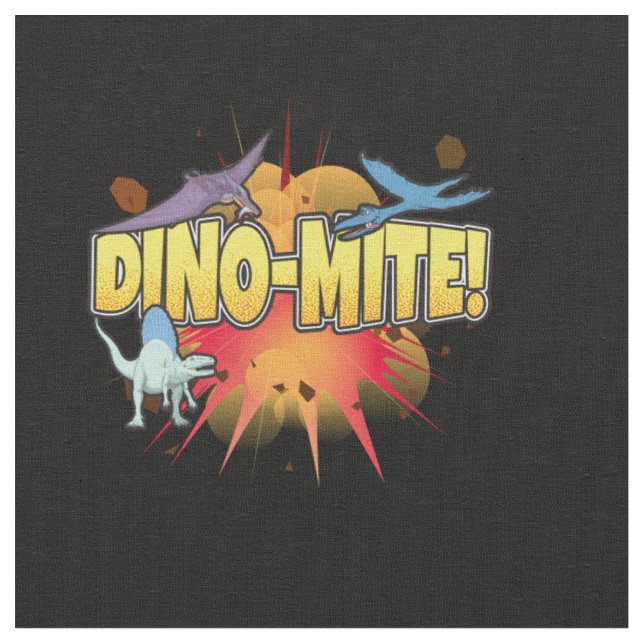 Dinosaur Älskare Dynamite Dino-mite Pun Tyg (Närbild)