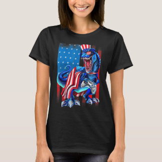 Dinosaur America Flagga Game Controller 4:e o T Shirt