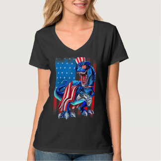 Dinosaur America Flagga Game Controller 4:e o T Shirt