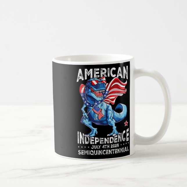 Dinosaur American Flagga 250 Years T Rex Usa 4:e O Kaffemugg (Höger)