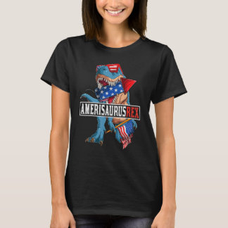 Dinosaur Amerisaurus Rex Manar Boys Fjärde 4th of  T Shirt