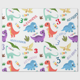 Dinosaur Animal Dino födelsedagsfest Personlig Presentpapper