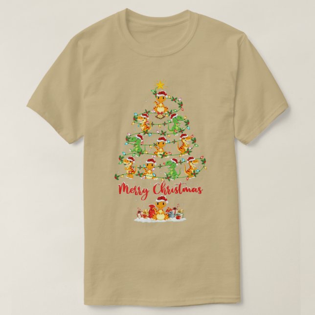 Dinosaur Animal Lover Matching Santa Dinosaur Chri T Shirt (Design framsida)