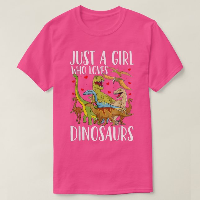 Dinosaur är bara en flicka som Kärlek Dinosaurs Br T Shirt (Design framsida)