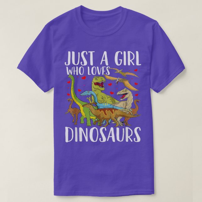 Dinosaur är bara en flicka som Kärlek Dinosaurs Br T Shirt (Design framsida)