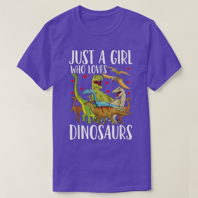 Dinosaur är bara en flicka som Kärlek Dinosaurs Br T Shirt (Design framsida)
