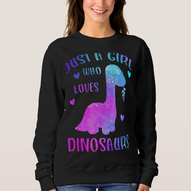 Dinosaur är bara en flicka som Kärlek Dinosaurs T Shirt (Framsida)