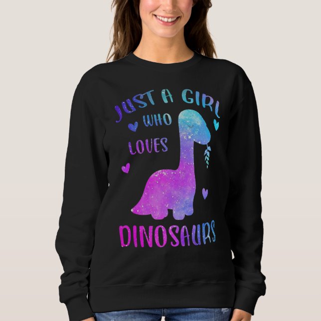 Dinosaur är bara en flicka som Kärlek Dinosaurs T Shirt (Framsida)