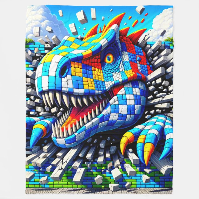 Dinosaur Art Fleecefilt (Framsidan)