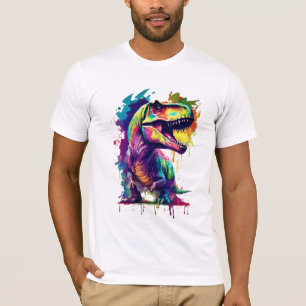 Dinosaur Art Stänk i Färg Coola Dinosaur T Shirt