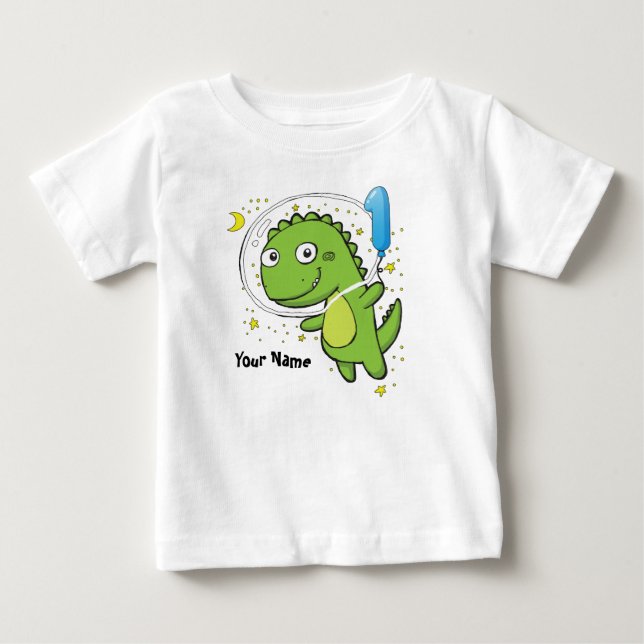 Dinosaur Astronaut 1:a födelsedagen T Shirt (Framsida)
