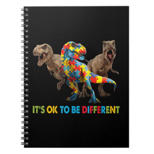 Dinosaur Autism Awareness-design har en dinosa Anteckningsbok