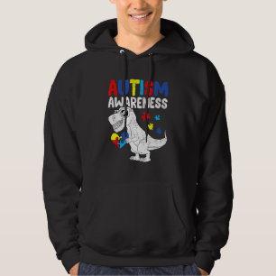 Dinosaur Autism Awareness Puzzle Heart Autistic ti Hoodie