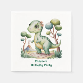 Dinosaur Äventyr Boy's Födelsedagsfest Pappersservett