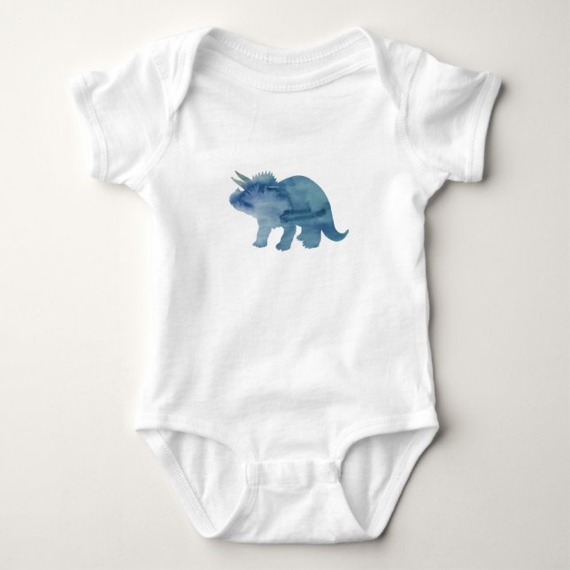 Dinosaur Baby Bodydräkt Triceratops T Shirt (Framsida)