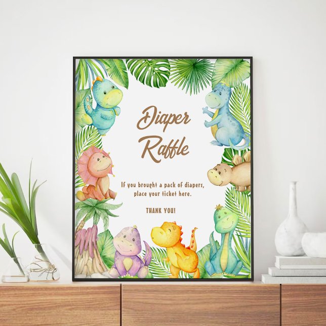 Dinosaur Baby Diaper Raffle Poster (Skapare uppladdad)