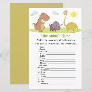 Dinosaur Baby djur Namn Game