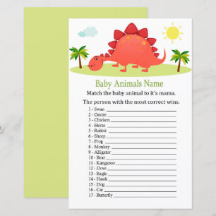 Dinosaur Baby djur Namn Game
