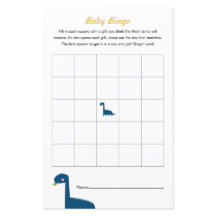 Dinosaur Baby dusch Game Bingo Activity