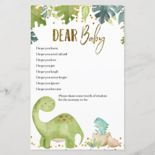 Dinosaur Baby Önskemål för babyskor - spelkort