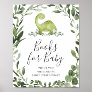 Dinosaur Baby Shower Bokar för Baby-tecken Poster