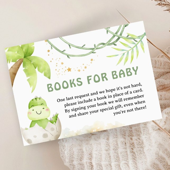 Dinosaur Baby Shower Book For Baby Tilläggskort (Skapare uppladdad)