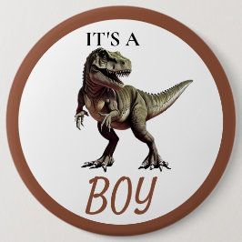 Dinosaur Baby Shower Boy Button Knapp
