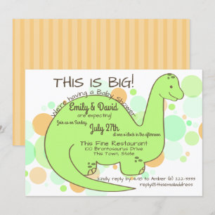 Dinosaur Baby Shower Brontosaurus Inbjudningar