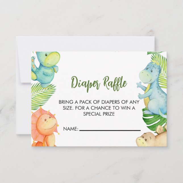 Dinosaur Baby Shower Diaper Raffle (Framsida)