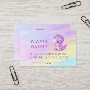 Dinosaur Baby Shower Diaper Raffle Bu Lila Visitkort
