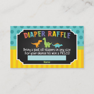 Dinosaur Baby Shower Diaper Raffle Card Tilläggskort