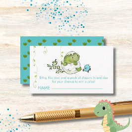 Dinosaur Baby Shower Diaper Raffle-höljeskort Tilläggskort