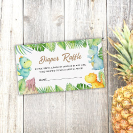 Dinosaur Baby Shower Diaper Raffle Insert Card Tilläggskort