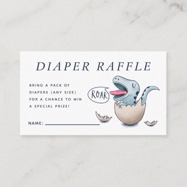 Dinosaur Baby Shower Diaper Raffle Tilläggskort (Framsida)