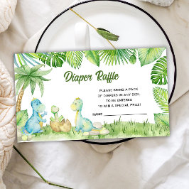 Dinosaur Baby Shower Diaper Raffle Tilläggskort