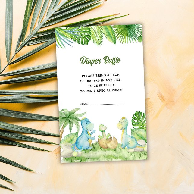 Dinosaur Baby Shower Diaper Raffle Tilläggskort (Skapare uppladdad)