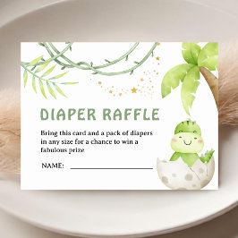 Dinosaur Baby Shower Diaper Raffle Tilläggskort