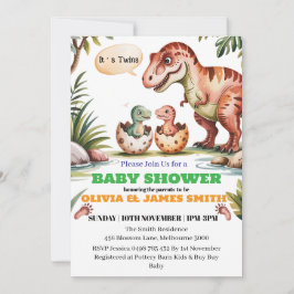 Dinosaur Baby Shower för Anpassningsbar för Twilli Inbjudningar