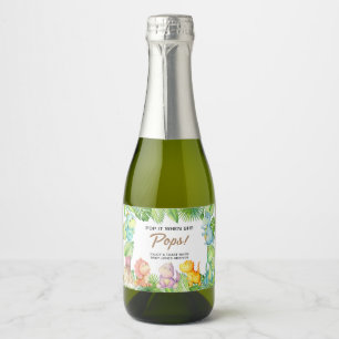 Dinosaur Baby Shower Förmån Gnistrande Vin Etikett