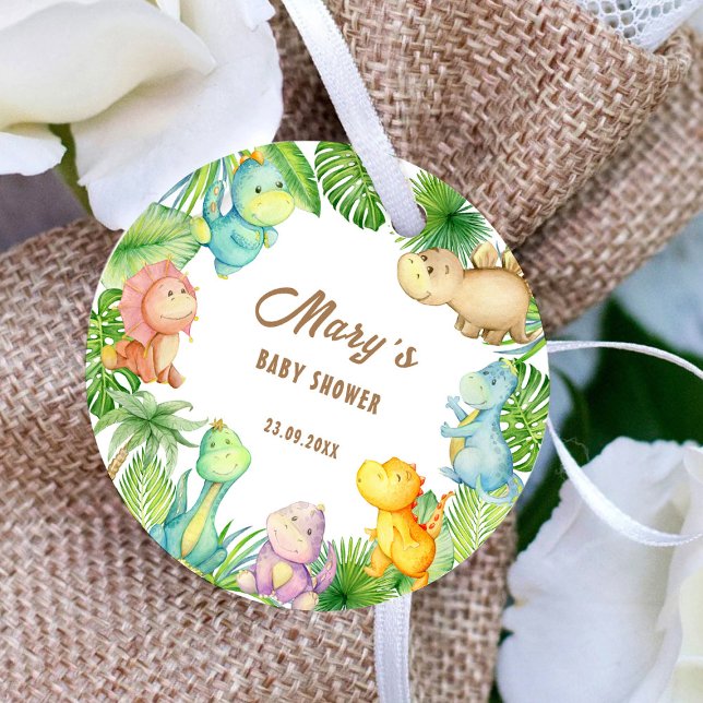 Dinosaur Baby Shower Gåvor Etiketter (Skapare uppladdad)