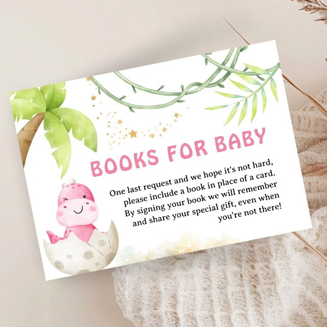 Dinosaur Baby Shower Girl Book For Baby Tilläggskort (Skapare uppladdad)