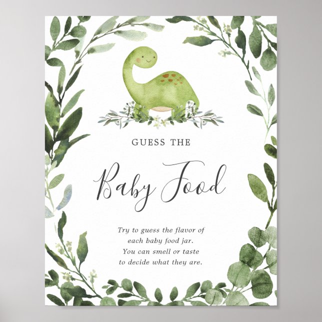 Dinosaur Baby Shower gissar att matmärket Baby Poster (Framsidan)