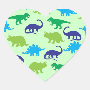 Dinosaur Baby Shower Hjärtformat Klistermärke