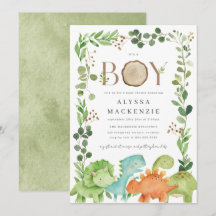 Dinosaur Baby Shower Inbjudan