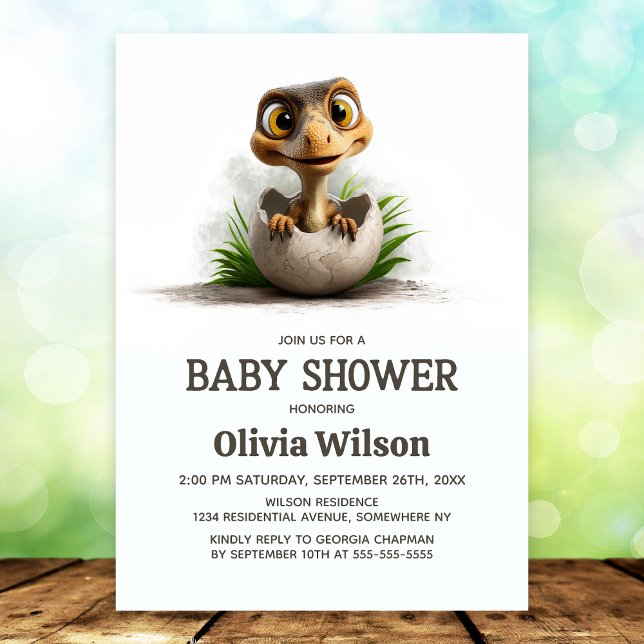 Dinosaur Baby Shower Inbjudan (Skapare uppladdad)