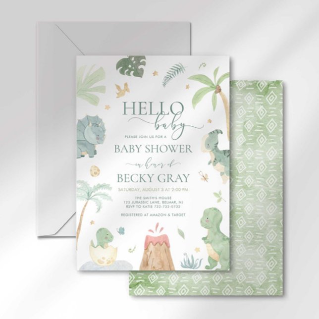 Dinosaur Baby Shower Inbjudan (Skapare uppladdad)